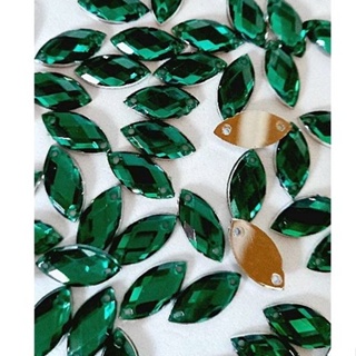 Chaton Navete Verde Escuro 15x7mm Pacote a escolher em Oferta na Shopee