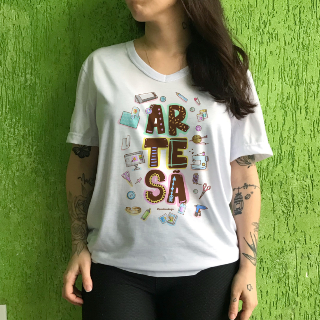 Camisetas Branca 100% Poliester Femenina Personalizadas Profissões