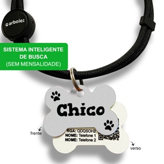 Coleira Com Plaquinha de Identificação Pet Cão Gato Com QR Code em Oferta na Shopee