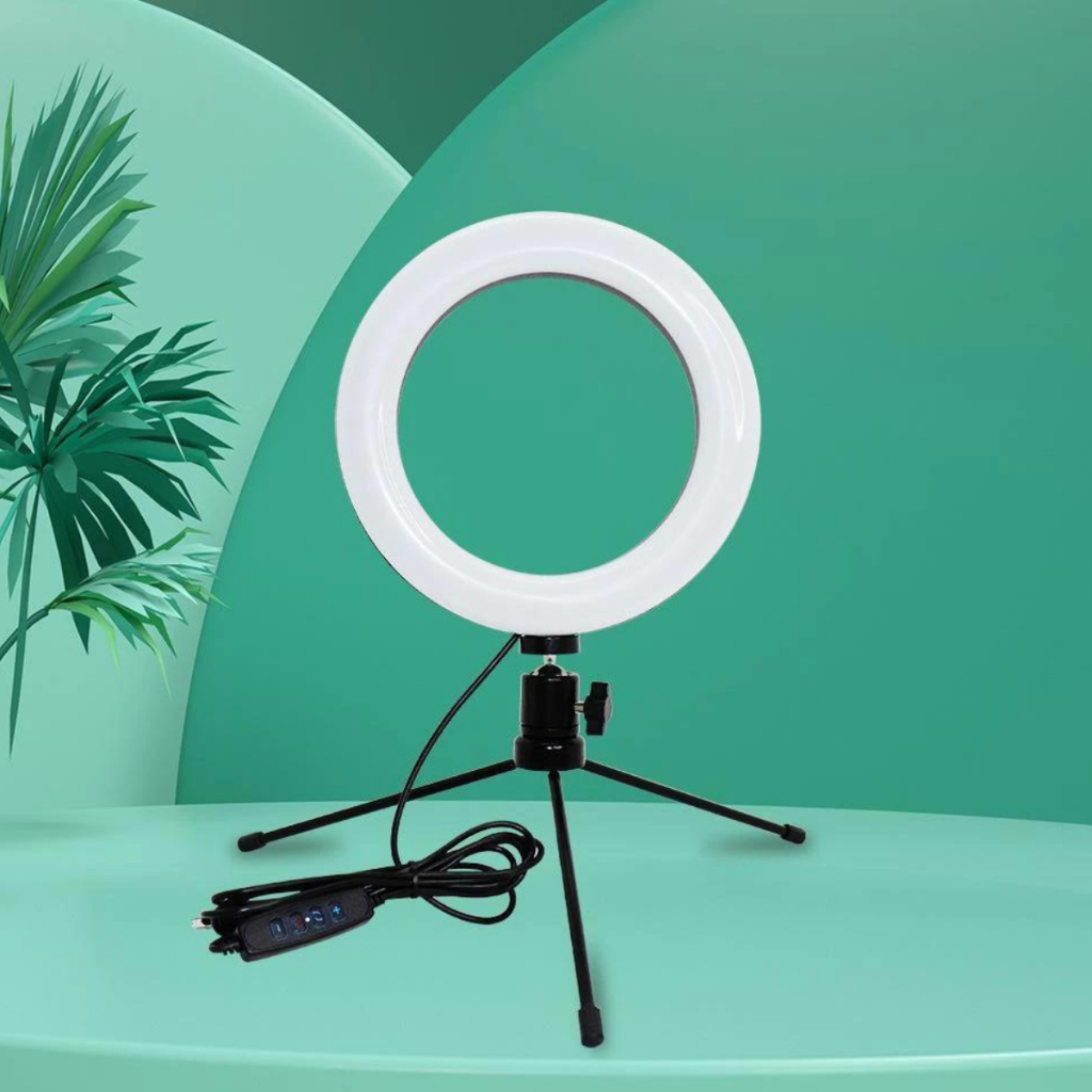 Ring Light Tripé Mesa Iluminador Luz De Led Live Selfie Make