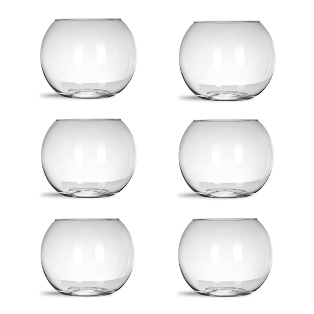 Kit 10 Vasos Aquários Redondos Grande 5 Litros Ø21x18cm Decorativo Centro Mesa Enfeite Centro De Mesa Festas Casamentos Buffet