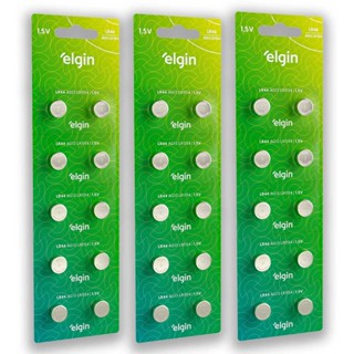 Pilha Alcalina LR44 Elgin Bateria A76 Ag13 kit 30 unidades em Oferta na Shopee