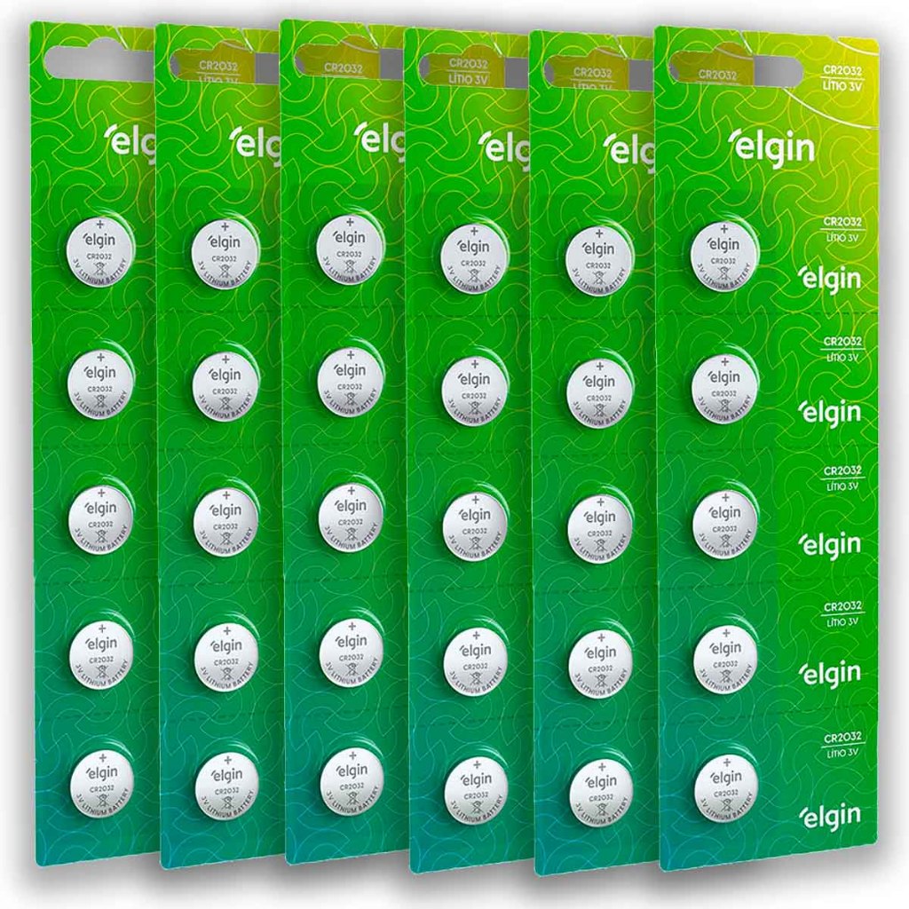 Pilha CR2032 3V Elgin Bateria Moeda kit 30 unidades em Oferta na Shopee