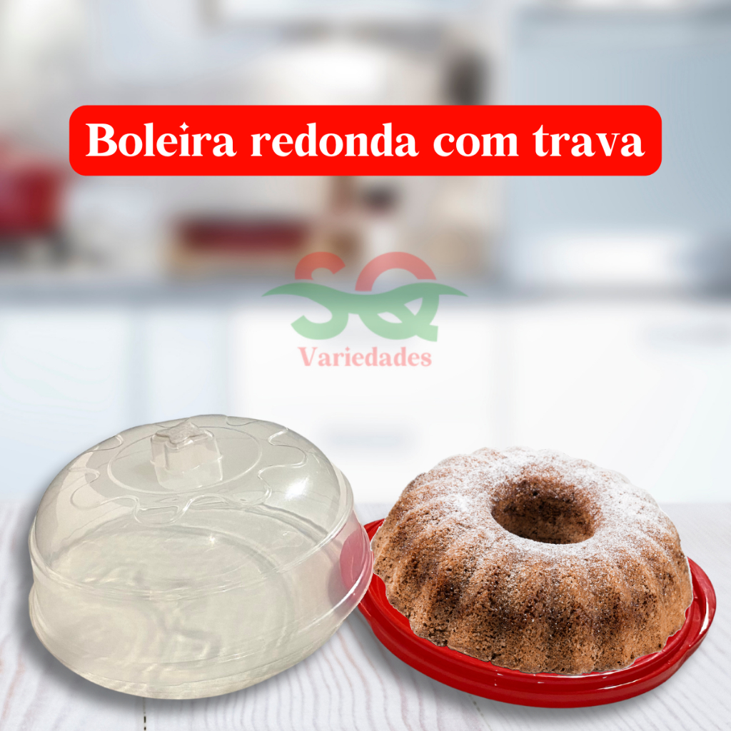 Boleira Redonda Com Tampa Transparente  De Plástico - Porta Bolos, Doces, Tortas ,Salgados