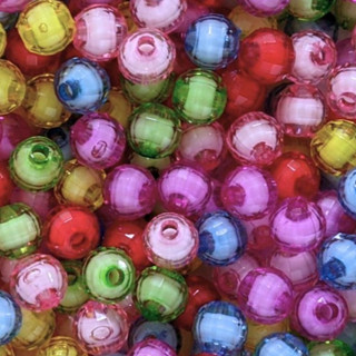 200 Pçs Bola Facetada Colorida 8mm Acrílica Abs Miolo