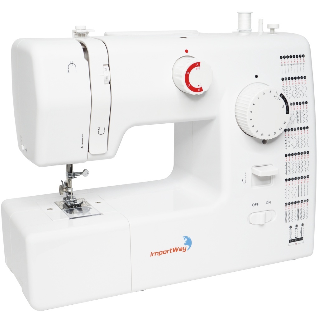 Máquina de Costura 59 Pontos Doméstica Semi Profissional Com Pedal e Luz Importway IWMC-509 em Oferta na Shopee
