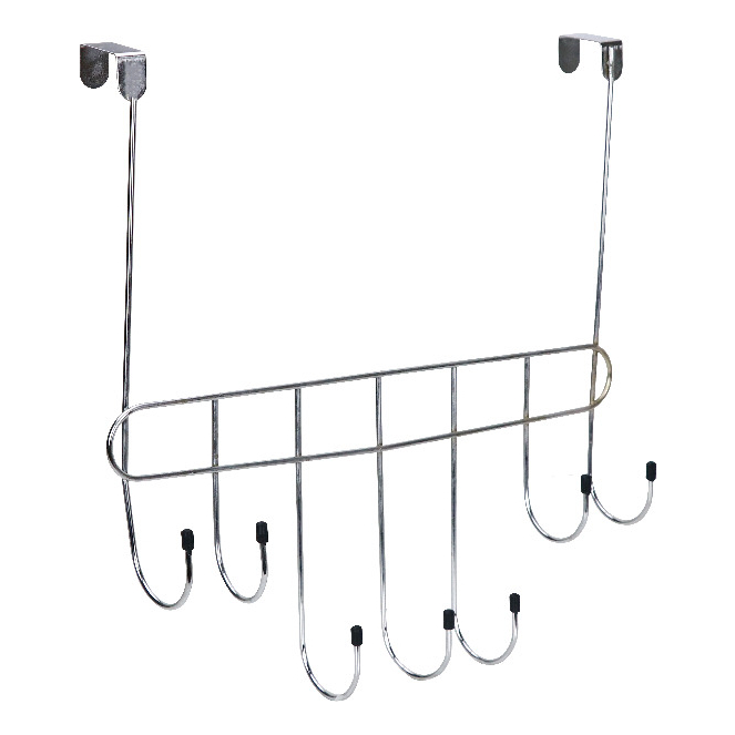 Cabide Multiuso P/ Porta Com 07 Ganchos Cromado quarto banheiro box