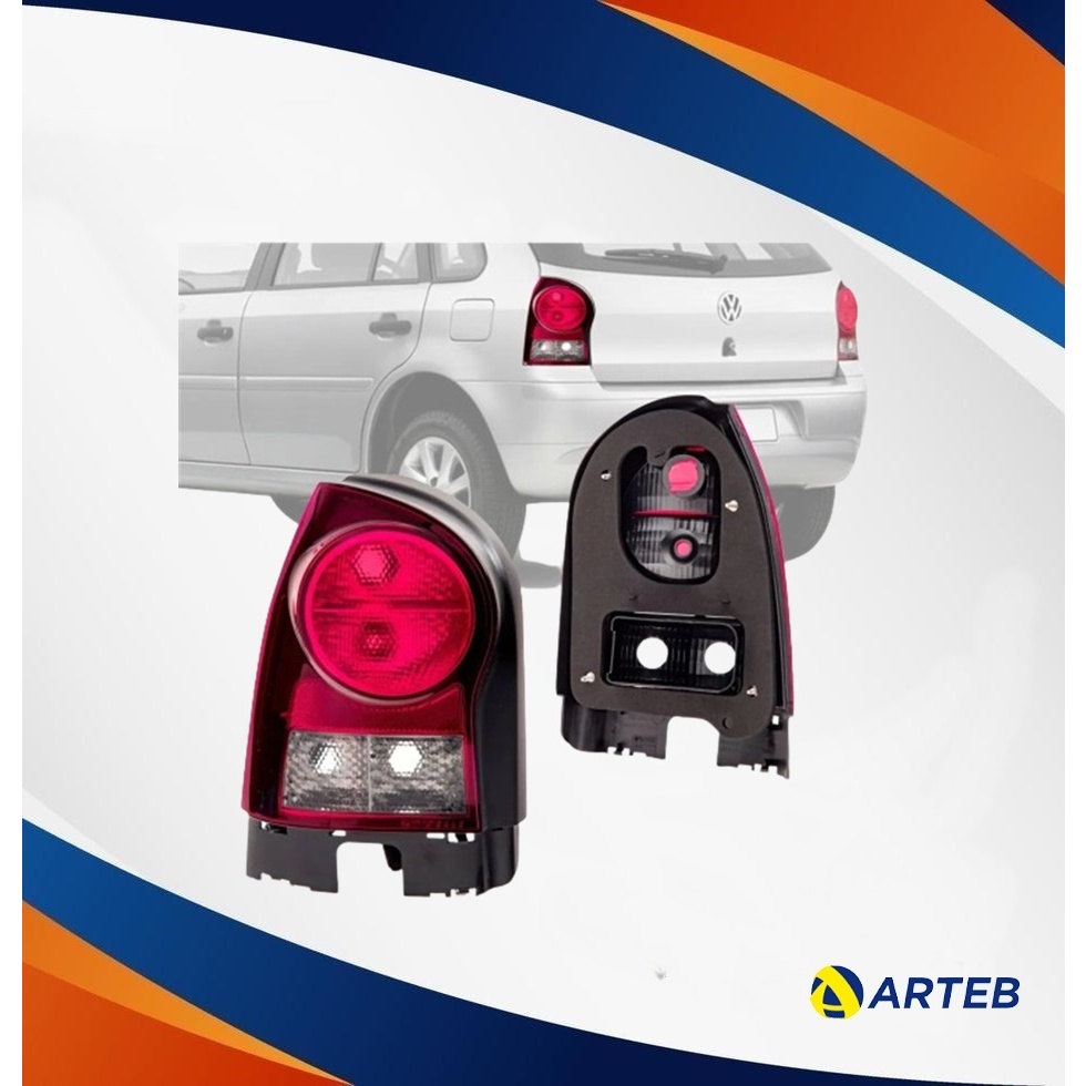 Lanterna Traseira Esquerda Gol G4 Carcaça Preta  Marca: Arteb Cor: Fumê  Ano:2004 Até 2008 Cód :0460373