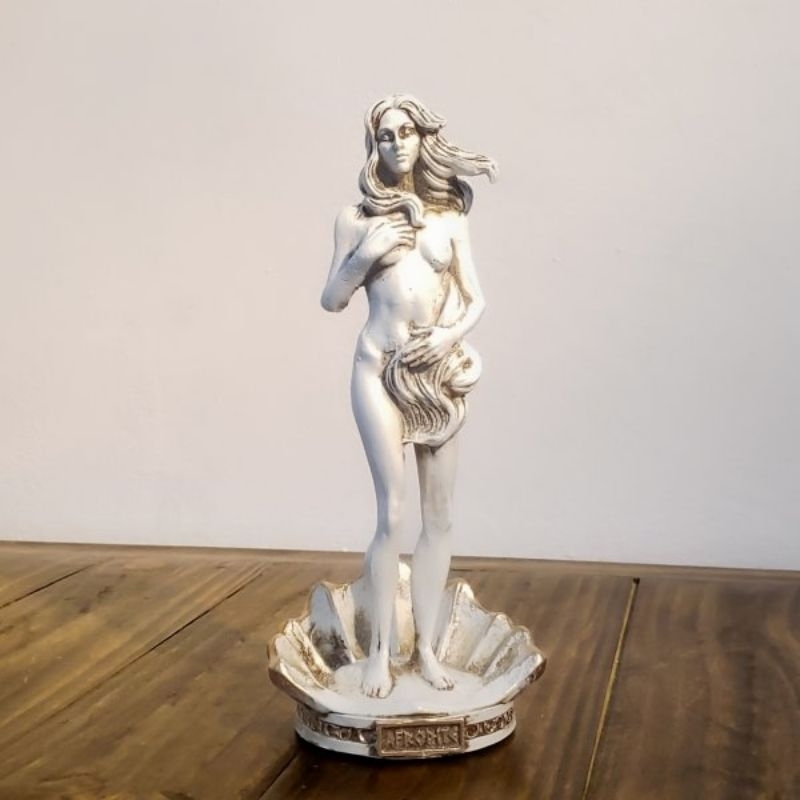 Estátua imagem Afrodite 20 cm deusa do amor enfeite decoração em resina