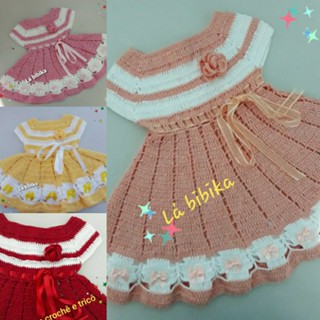 Vestido de crochê bebê bambina em Oferta na Shopee