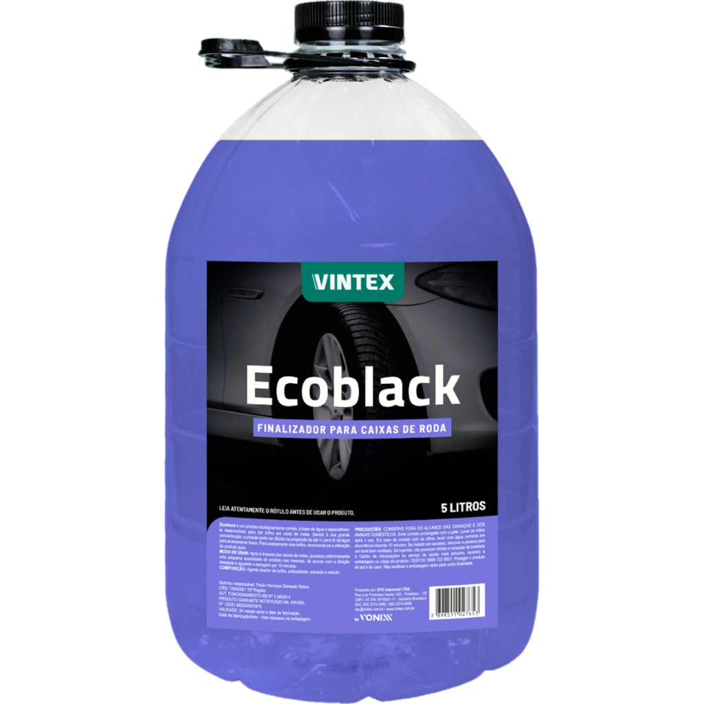 Produto Abrilhantador Protetor Caixa de Rodas Concentrado Ecoblack 5L Vintex
