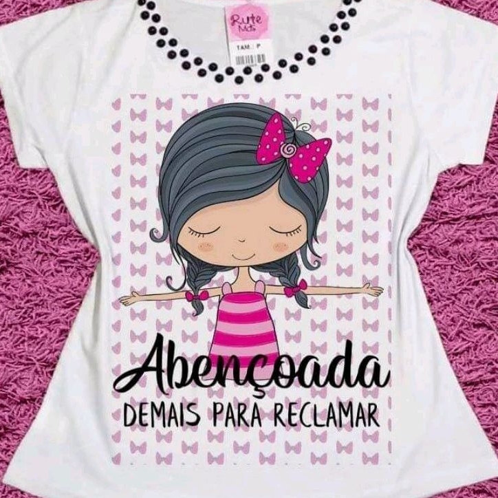 T-shirt abençoada demais para reclamar com pérolas