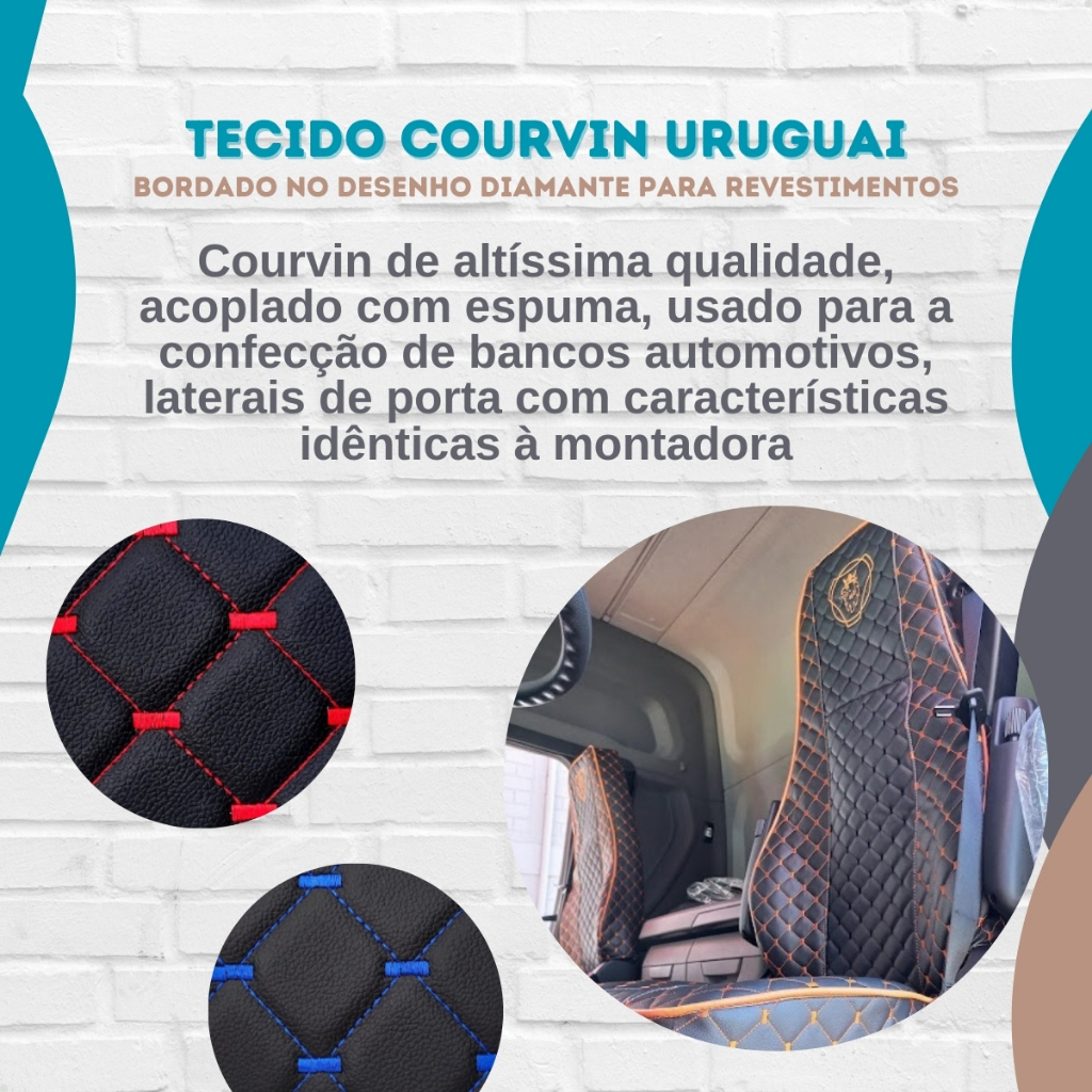 Tecido Courvin Bordado Uruguai Acoplado 100 Cm X 140 Cm — imagem 2 de 2
