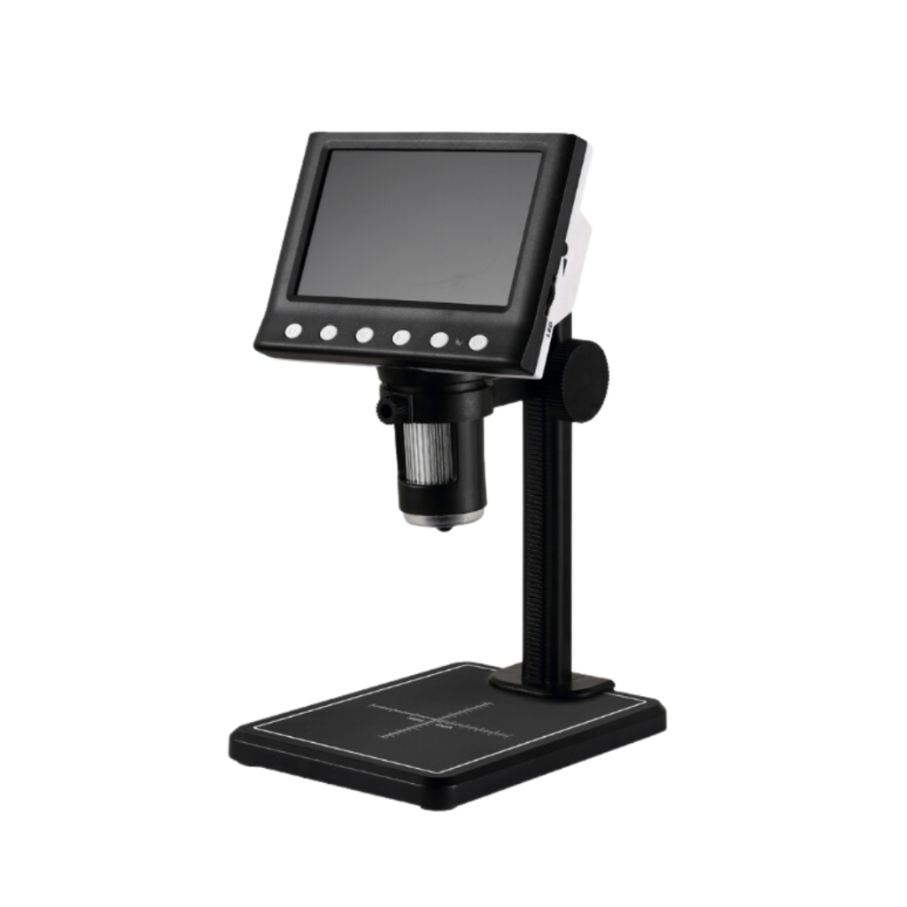 Microscópio Eletrônico Digital Tela De 4.3 Polegada Lcd Bancada HD 1000x Com Suporte Ajustável