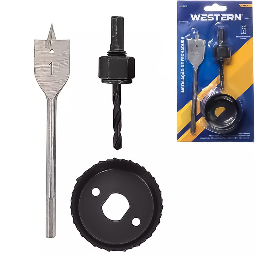 Jogo De Instalação De Fechadura Para Portas 03 Peças