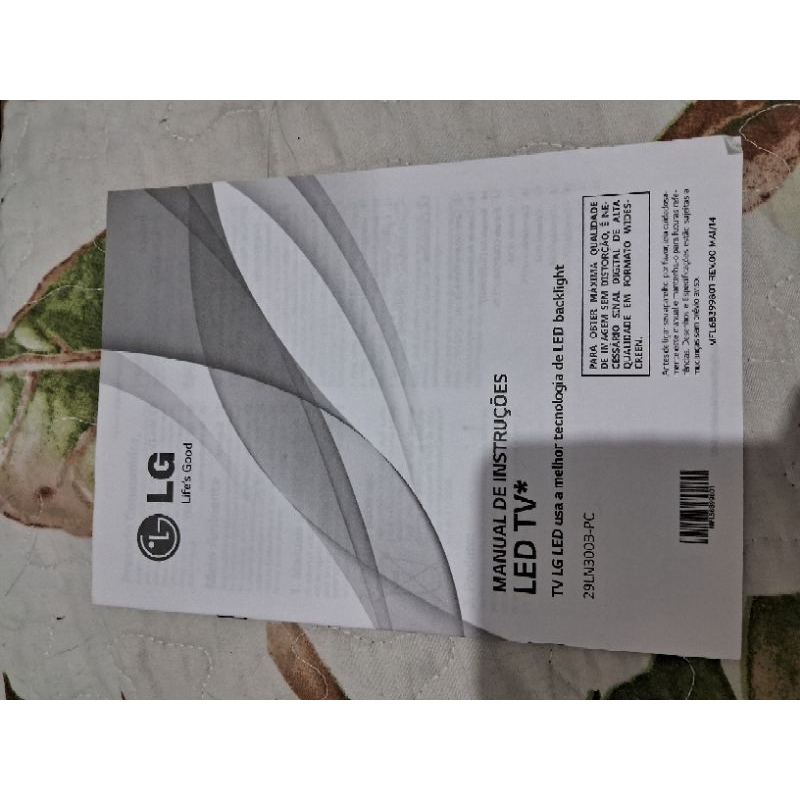 manual original LG TV Led 29 polegadas 29ln300b-pc