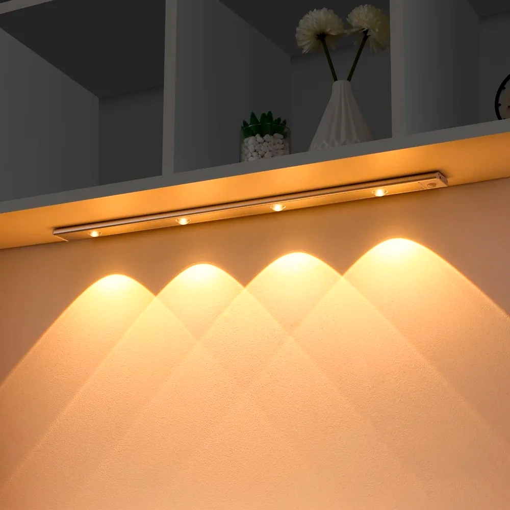 barra led calha para armário guarda roupa decorativo luz indireta branco quente luminária recarregáv