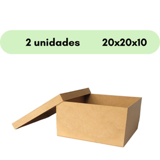 Caixa mdf cru 20x20x10 com tampa 2 unidades em Oferta na Shopee