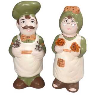 Casal Vovo Cozinheiro Porta Colher De Pau Verde Elegance Lancamento em Oferta na Shopee