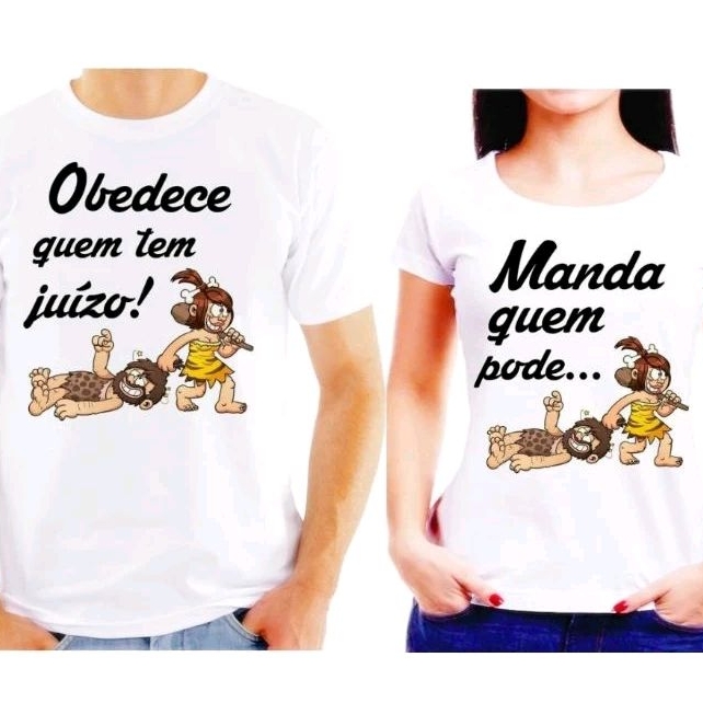 T-shirt casal manda quem pode