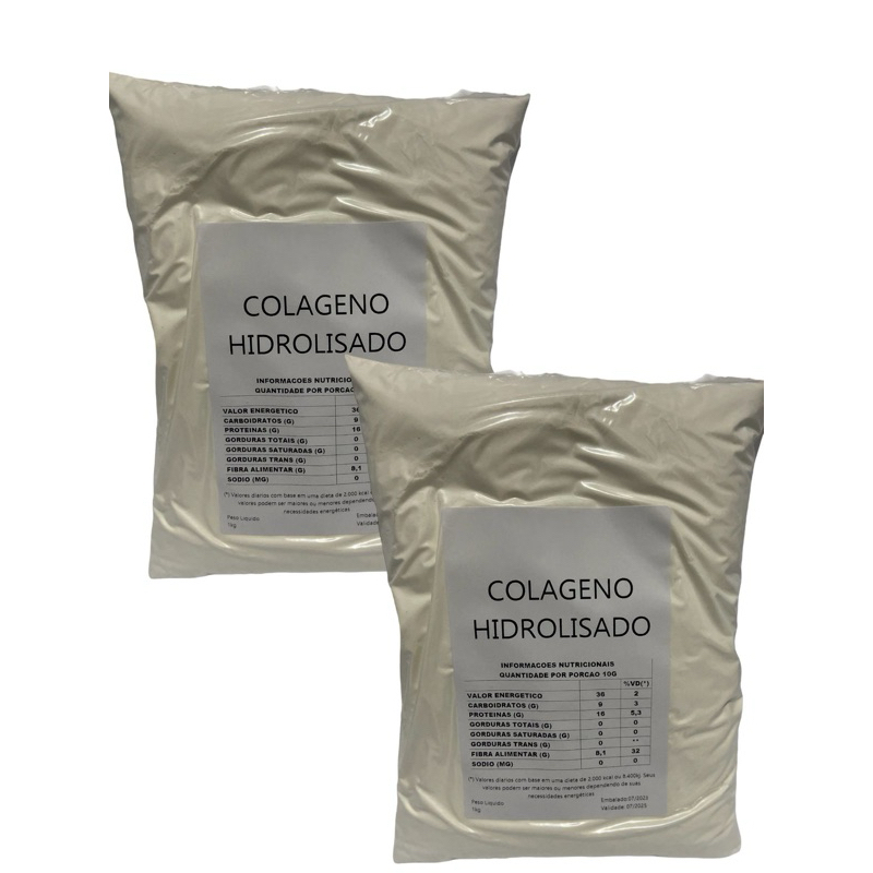 Colágeno Hidrolisado Tipo | Com ÁC. Hialurônico em Pó 2kg em Oferta na Shopee