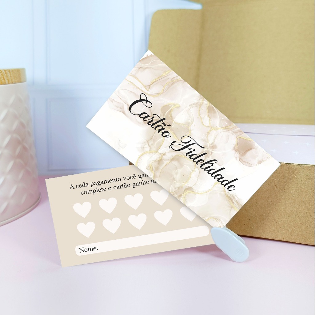 50/100uni Cartão fidelidade Dourado - Cliente Vip - Pronta entrega