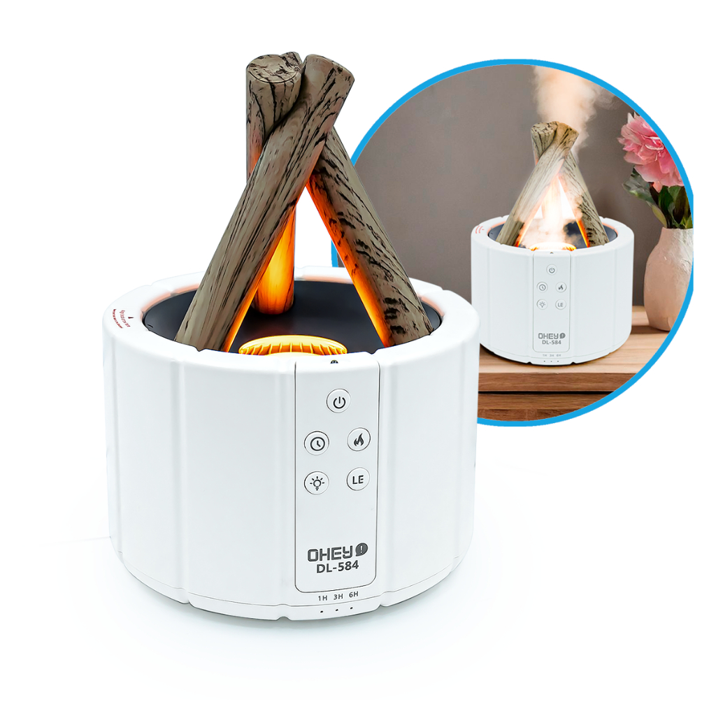 Fogueira Umidificador De Ar Difusor De Aroma Aromaterapia Ultrasonic Com Controle Óleo Essencial Quarto Fragrância