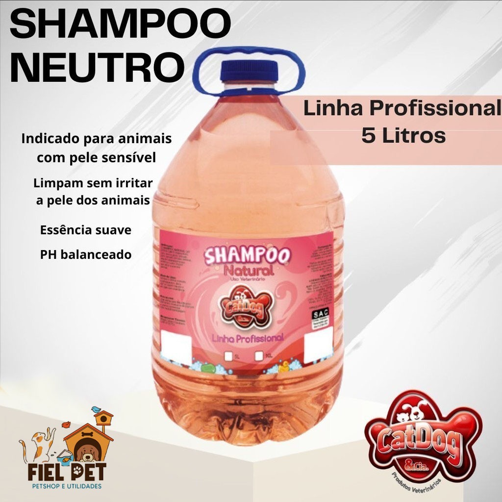Shampoo Pet Cães e Gatos Natural 5 Litros CatDog Cães e Gatos Banho e Tosa