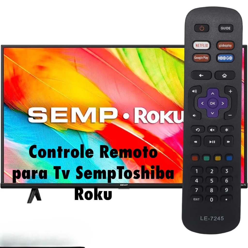 Controle Remoto Para Tv Semp Toshiba Roku Smart 4k Netflix Youtube
