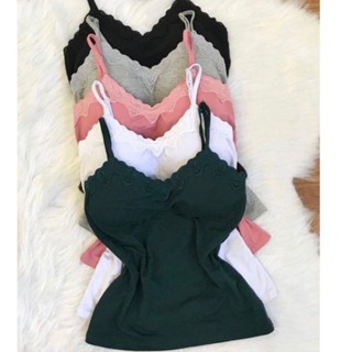 Regata Feminina Renda com Bojo e Alças Reguláveis PROMOÇÃO VERÃO em Oferta na Shopee