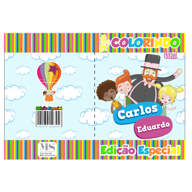 10 Livros para Colorir/Revistinha de Colorir personalizada - Tema Mundo Bita