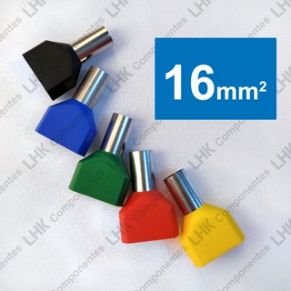 Terminal duplo ilhós tubular isolado 16mm em Oferta na Shopee