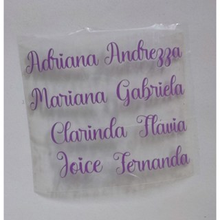 Adesivo nome Termocolante  -  8 nomes - 1,5 cm altura - Filme de recorte em Oferta na Shopee