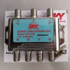 kit 10 Chave Comutadoras Sky 3x4 Substitui Diseqc Diplexer