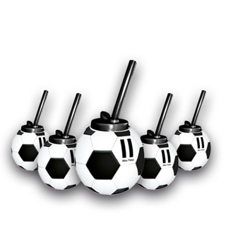 Kit 15 Copos Formato Bola De Futebol Com Canudo Time 300ml Aniversario Lembrancinha em Oferta na Shopee