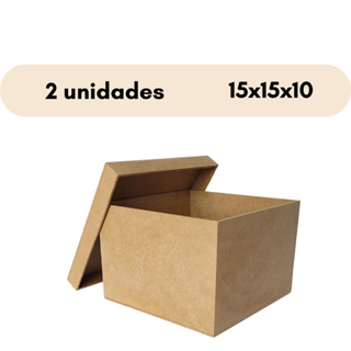 2 Caixas lisas mdf cru - 15x15x10 em Oferta na Shopee