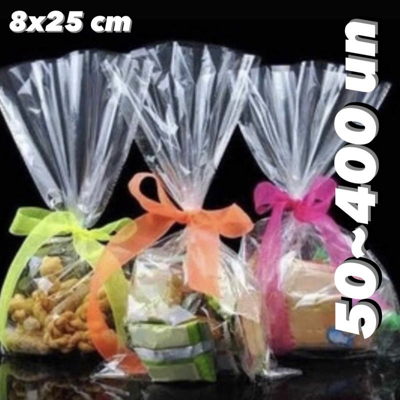 50~400 saco celofane 8x25 bopp transparente INCOLOR