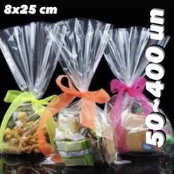 50~400 saco celofane 8x25 bopp transparente INCOLOR