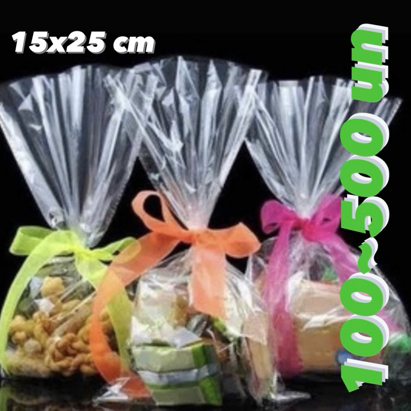 100~500 Saco Presente Celofane bopp 15x22 centímetros transparente//