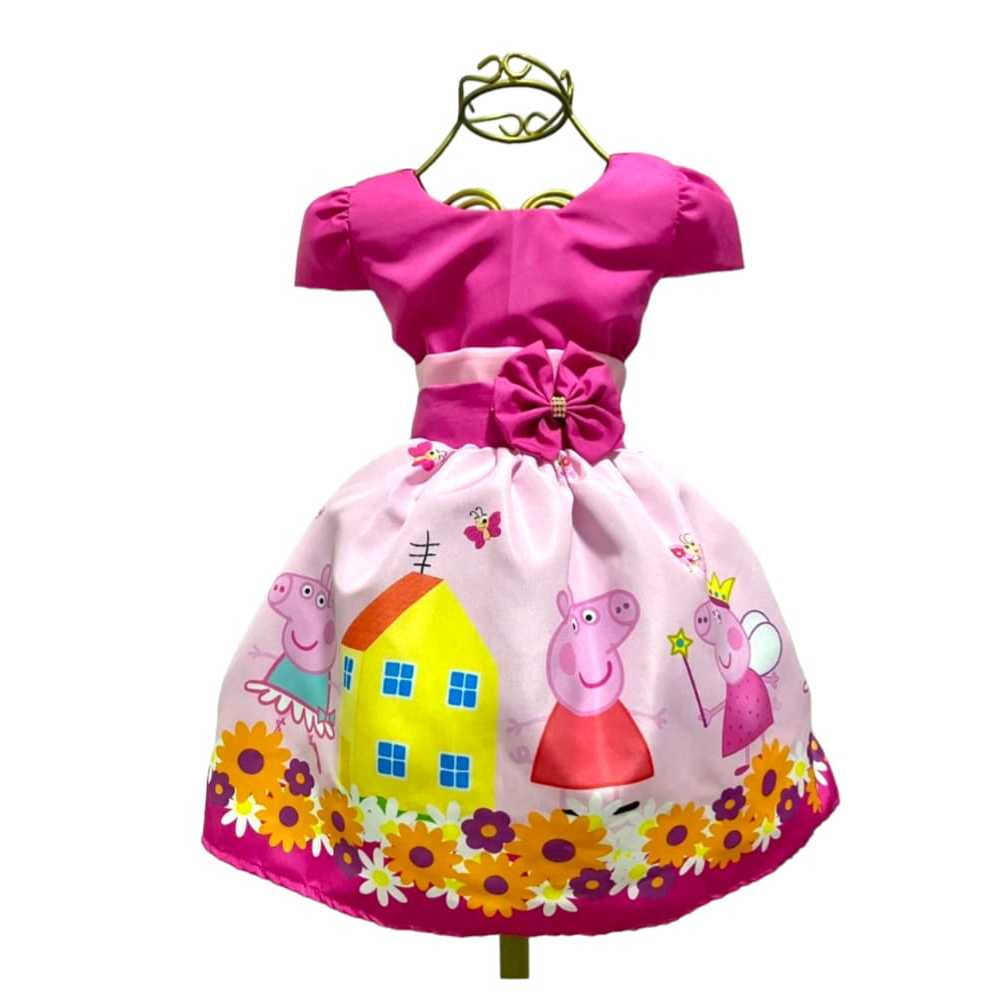 Vestido Infantil Temático Aniversários e Festas.