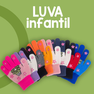 Luvas de chenile Infantil Menino Menina Quente em Oferta na Shopee