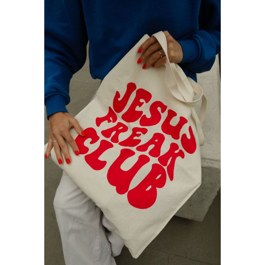 Ecobag Jesus Freak club vermelho sacola ecológica,escola,faculdade, curso,personalizado,brinde,praia,moda,brinde,