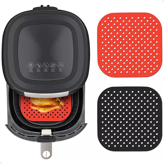 Tapete Fryer Anti Aderente De Silicone Para Air Fryers/Tapete Almofada De Silicone Para Forrar Airfryer Fritadeira Elétrica Sem Óleo