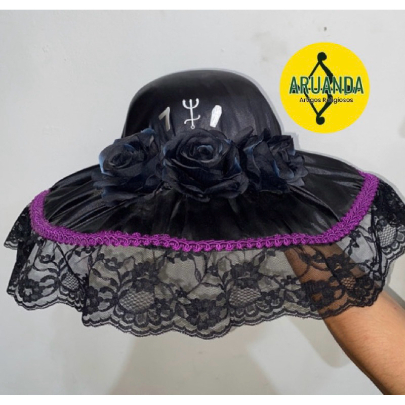 Chapeu de pomba gira maria mulambo das 7 catacumbas, rosa caveira, maria padilha das 7 catacumbas