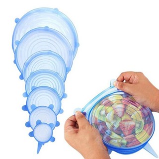 6 Pcs Tampa Silicone Reutilizável Conservação Dos Alimentos Material De Segurança Tampa em Oferta na Shopee