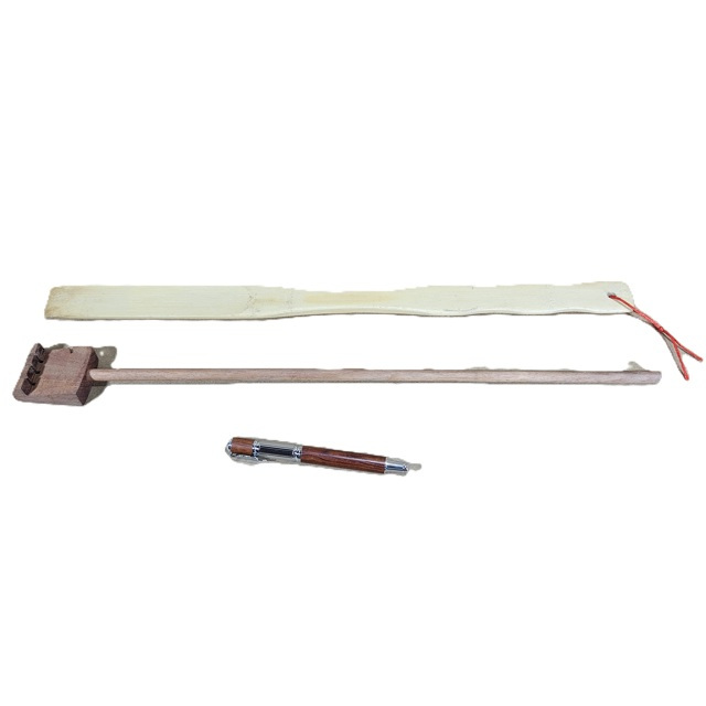 Kit 1 Garra Madeira Coçar Costas + 1 Calçador Sapato Bambu
