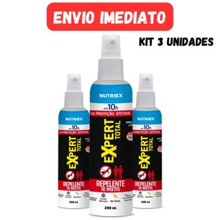Kit 3 unidades - Spray Repelente De Insetos Expert Total Family 10 Horas 200ml - Nutriex