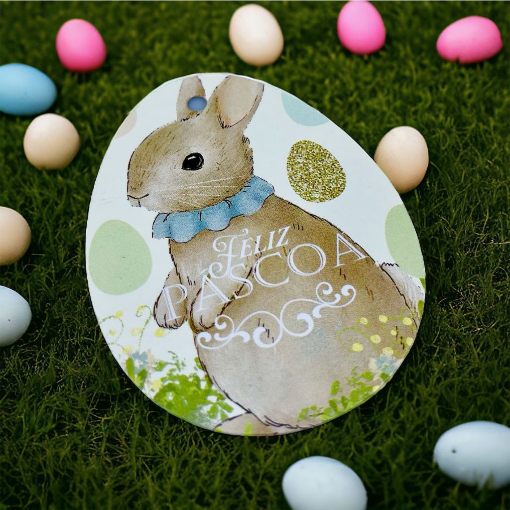 20 Tags Em Formato De Ovo de Pascoa ACONCHEGO 3953( PASCOA JANGO 2025 ) em Oferta na Shopee