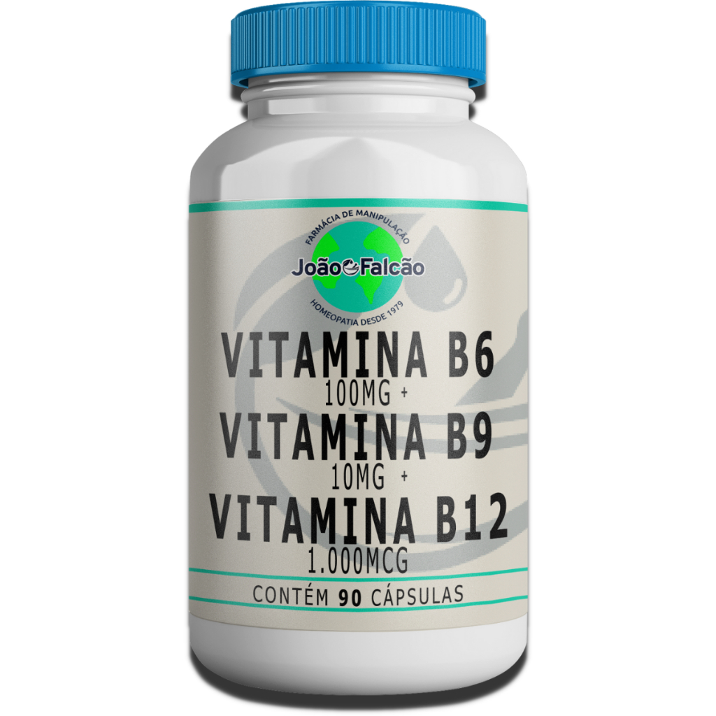 Vitamina B6 100Mg + Vitamina B9 10Mg + Vitamina B12 1.000Mcg - 90 Cápsulas