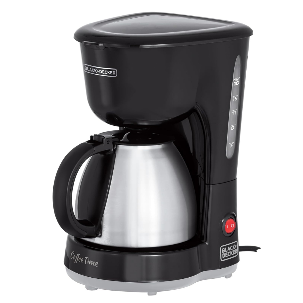 Cafeteira Elétrica Jarra Inox Porta Filtro Removível e Placa Aquecedora